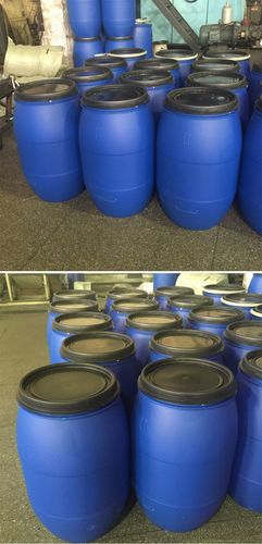 厂家批发50l升圆形大口 50kg法兰桶 化工原料抱箍桶 大开口铁箍桶